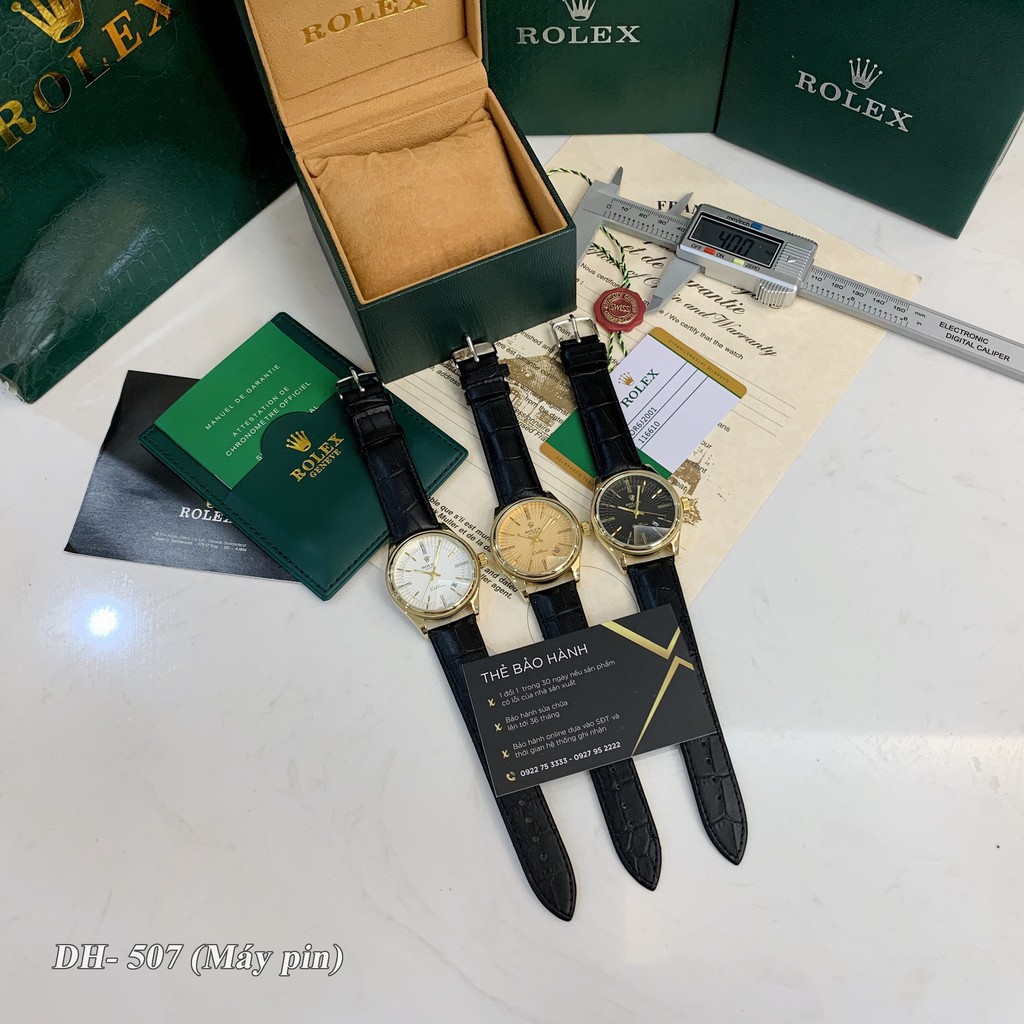 Đồng hồ nam Rolex mặt tròn classic dây da cao cấp bảo hành 12 tháng DH507 Shop404