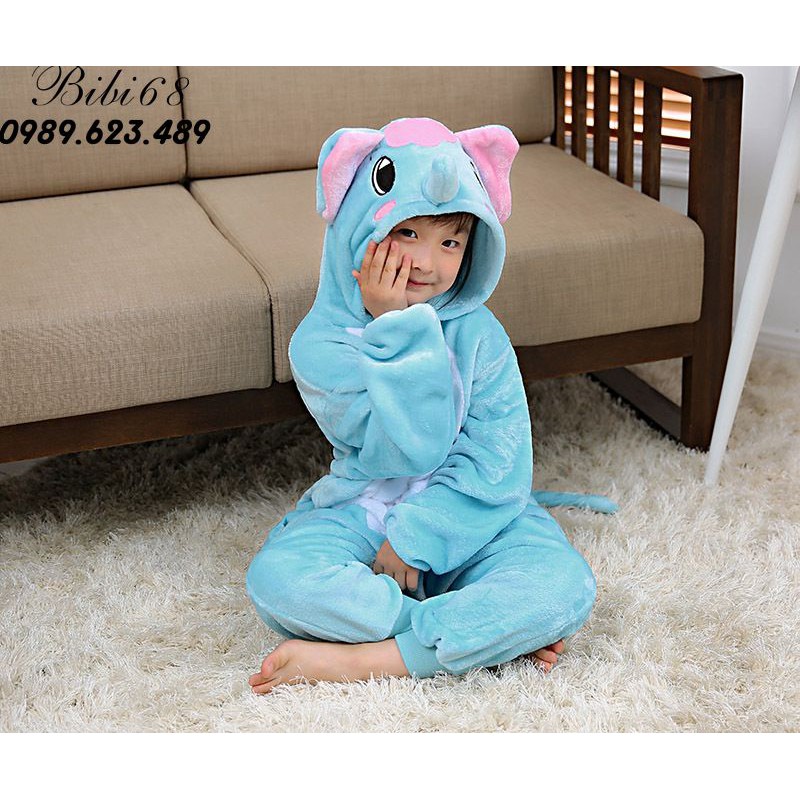 Bộ Đồ thú bò sữa liền thân lông mịn Pijama dành Cho Người Lớn và Trẻ Em kiểu dáng Động Vật Hoạt Hình Cosplay