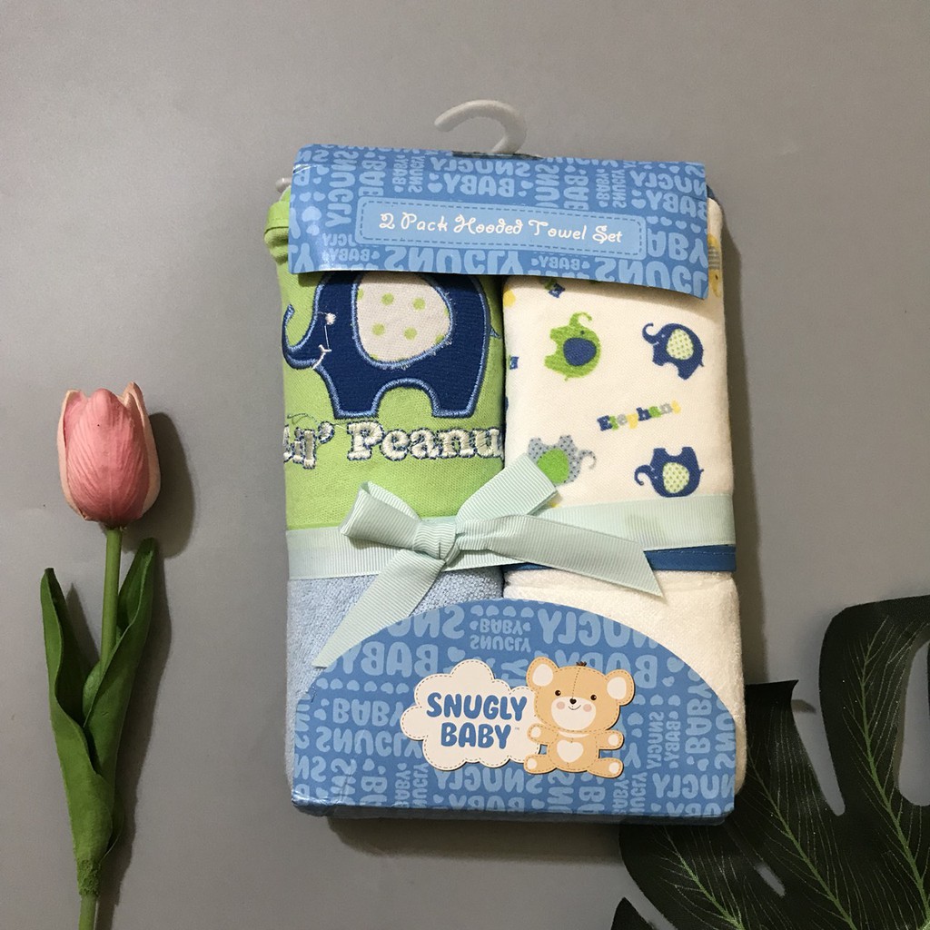 THANH LÝ (HÀNG KO ĐỔI TRẢ) Set 2 chăn ủ có mũ sơ sinh Snugly Baby 65*65cm