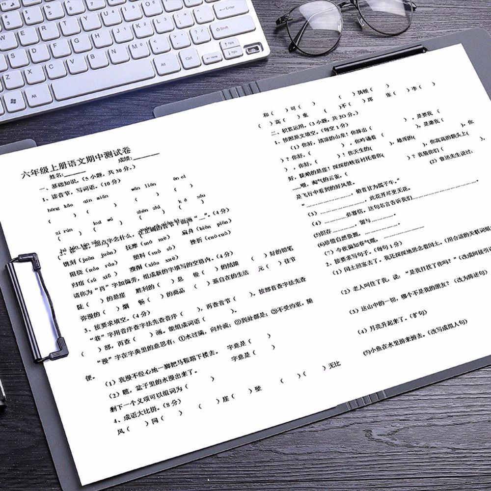 Bảng Kẹp Giấy A4 Vỏ Cứng Chống Nước Kèm Móc Kim Loại Sắp Xếp Gọn Gàng