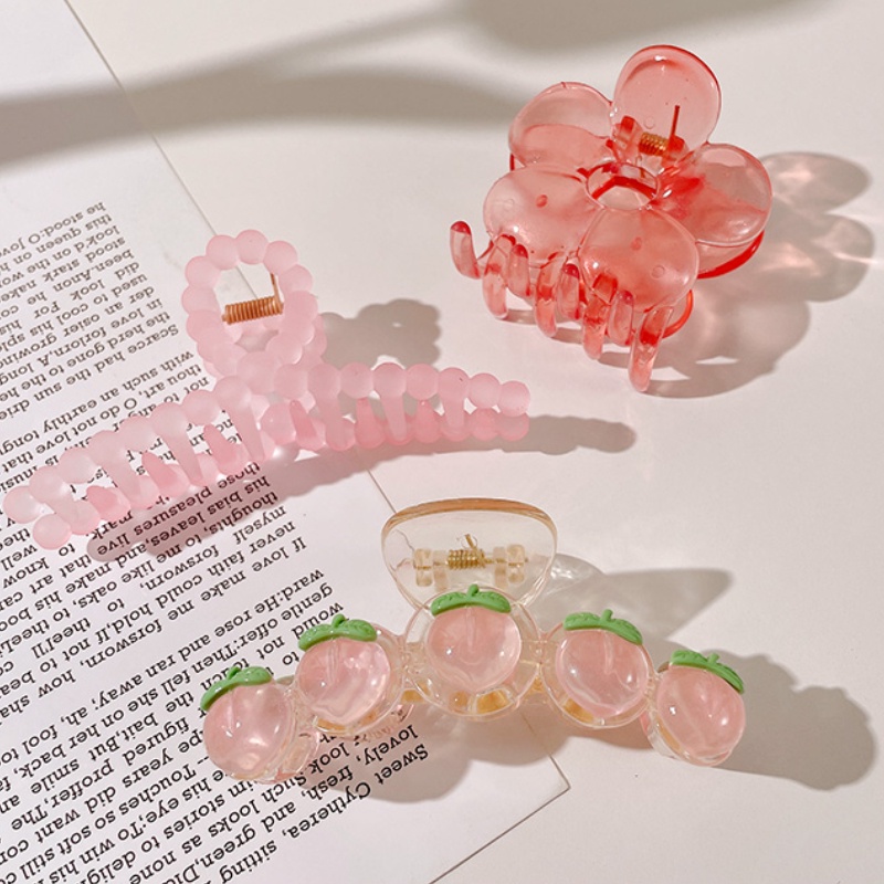 Kẹp Tóc Hình Hoa Tulip / Cá Mập Cỡ Lớn Bằng Acrylic Kiểu Hàn Quốc Dễ Thương Cho Bé Gái