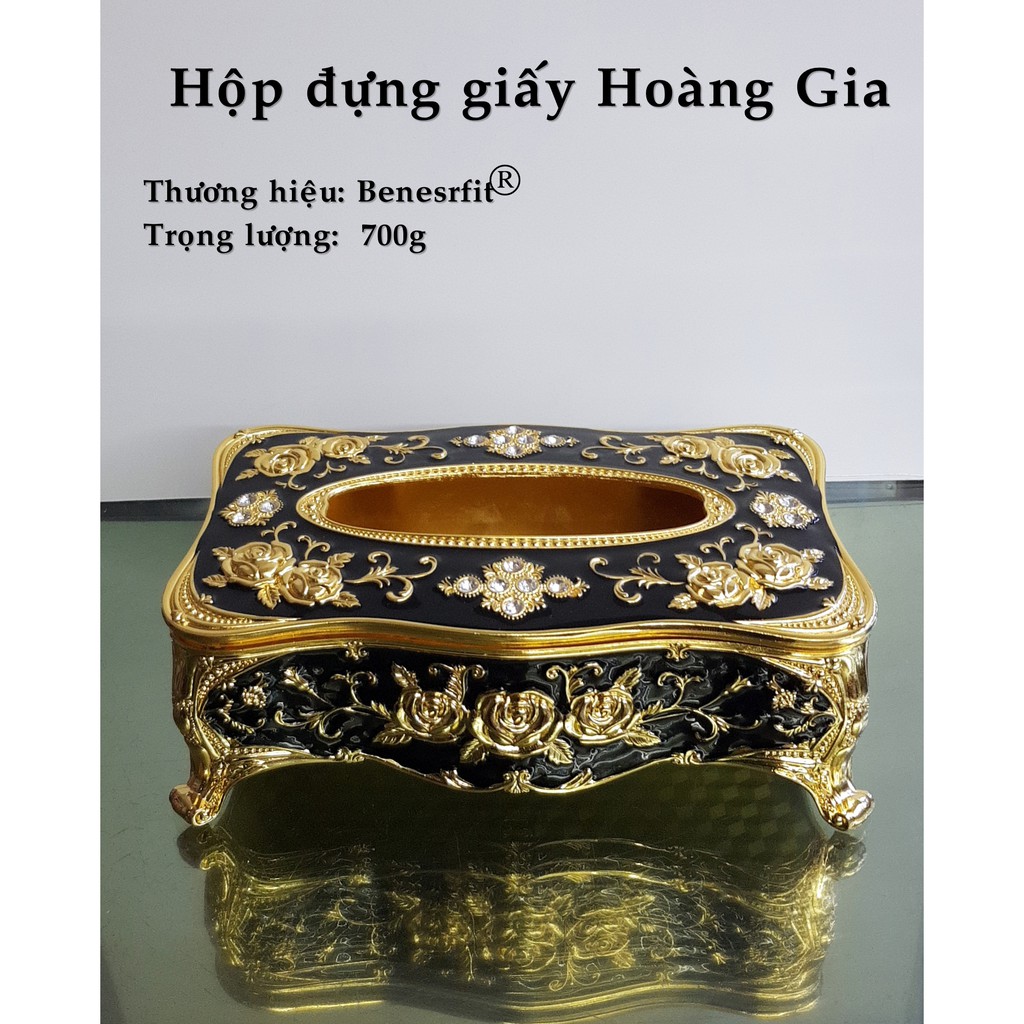 Hộp đựng giấy Hoàng Gia hợp kim (Hàng Thủ Công)