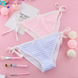 Quần Lót Đính Nơ Kẻ Sọc Kiểu Nhật Bản Xinh Xắn Cho Nữ