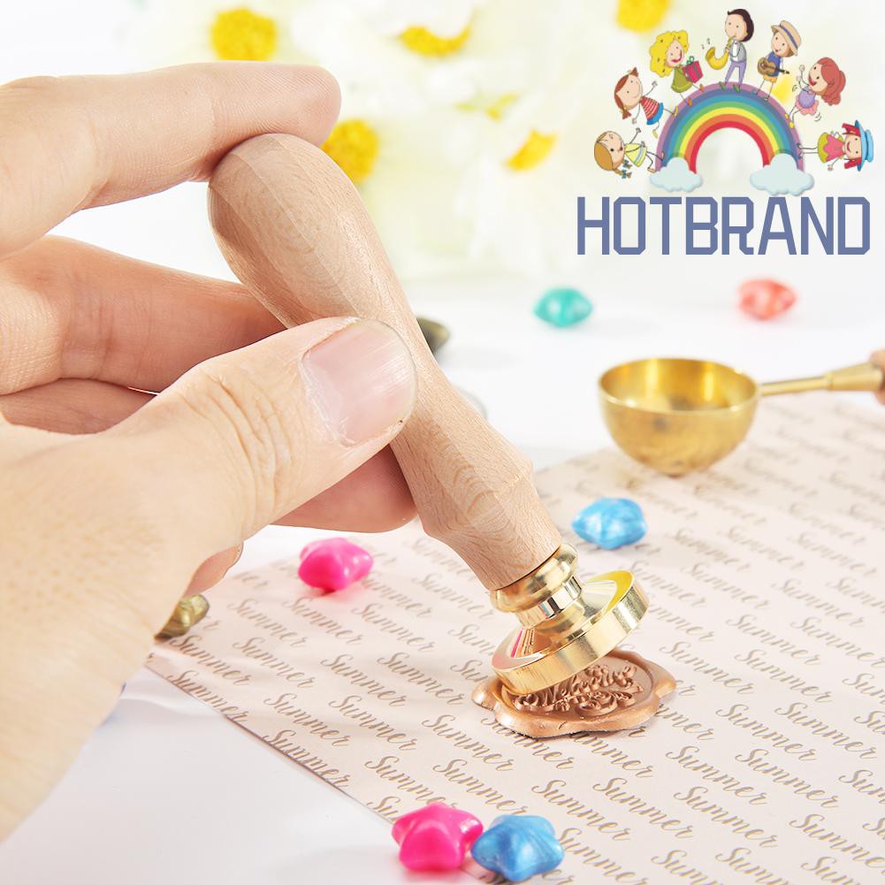 Tay cầm con dấu gỗ phong cách retro độc đáo