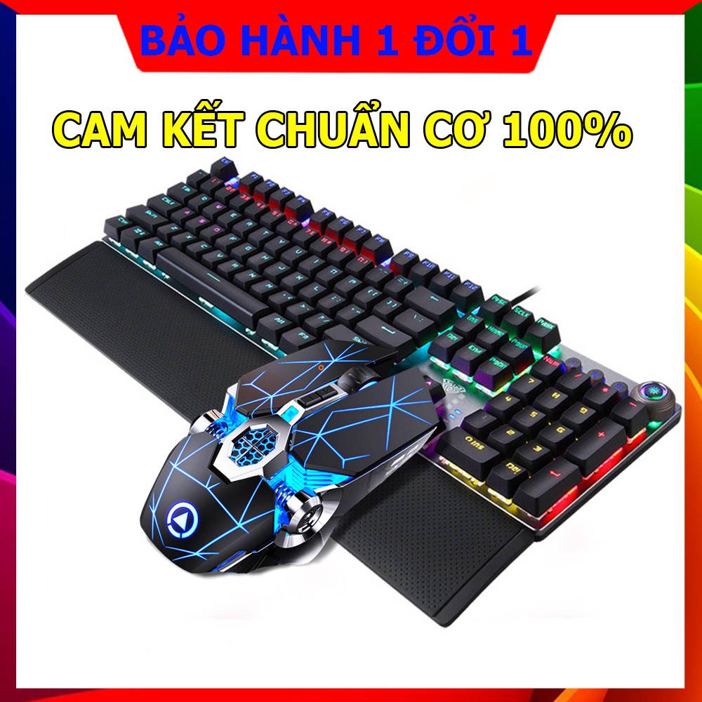 Bộ bàn phím cơ F2088 và chuột gaming G3OS, 104 phím cơ kèm kê tay nam châm rời, 22 hiệu ứng Led đẹp mắt