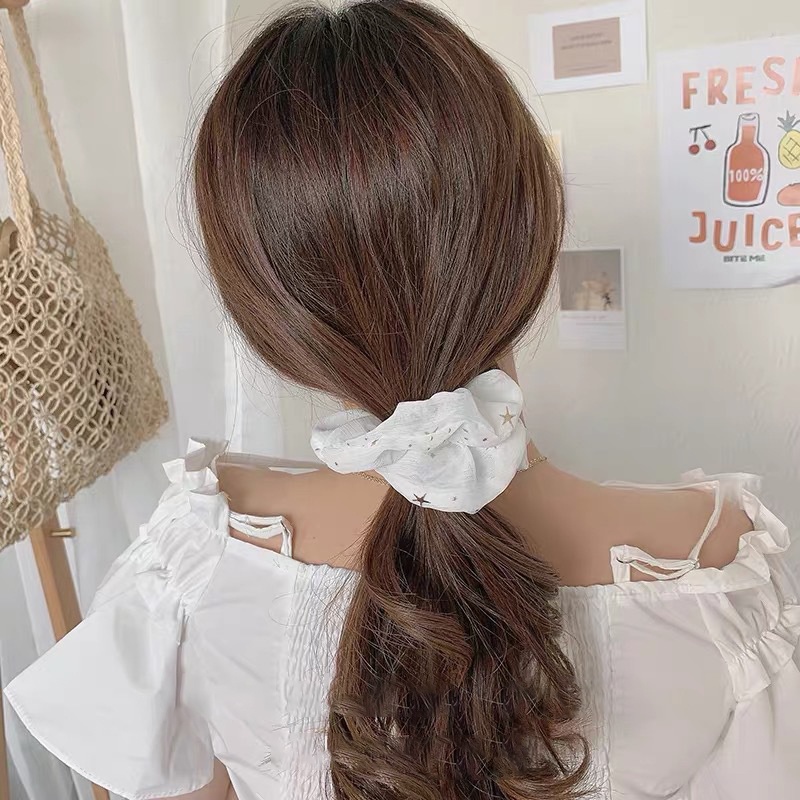 Dây Buộc Tóc Vải Voan Co Giãn Tốt Thiết Kế Đơn Giản Dễ Phối Đồ