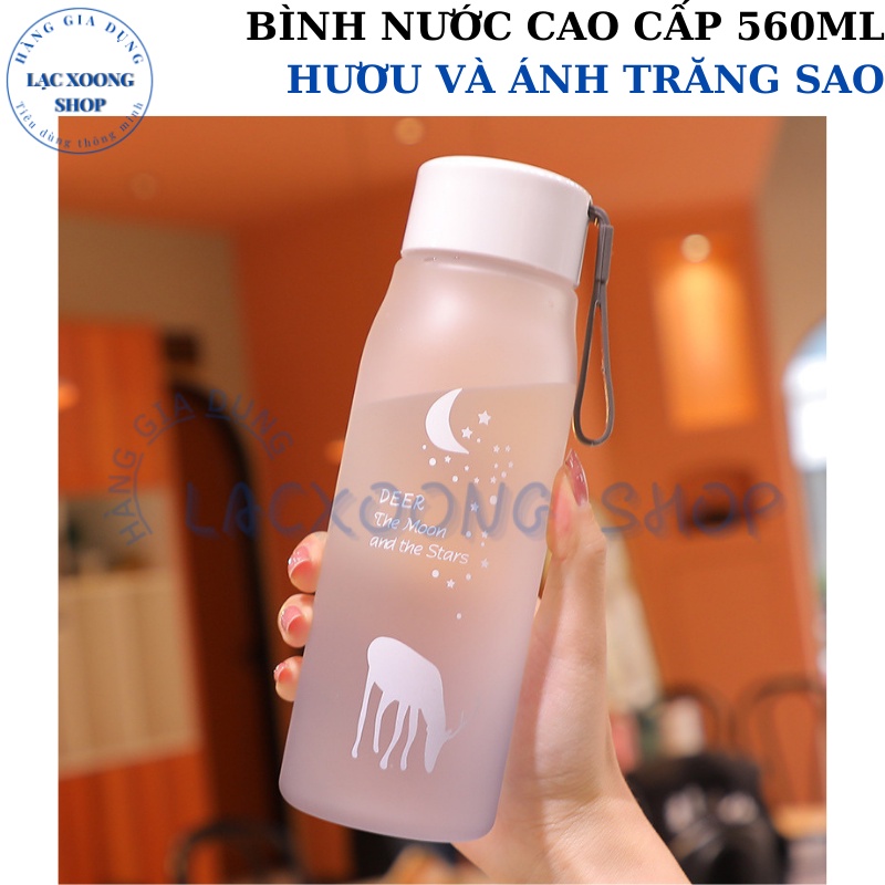 Bình nước Hươu và Ánh Trăng Sao - BPA free - Bình đựng nước cao cấp 560ml