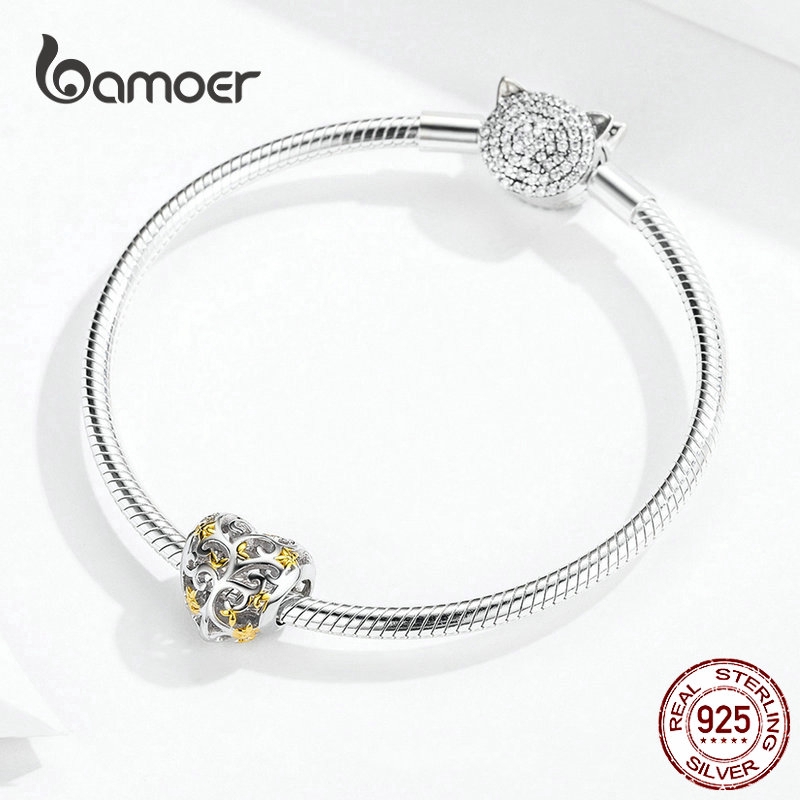 Bamoer Vòng Tay Chuỗi Hạt Hình Cây Gia Đình Trái Tim Phong Cách Châu Âu Cho Nữ