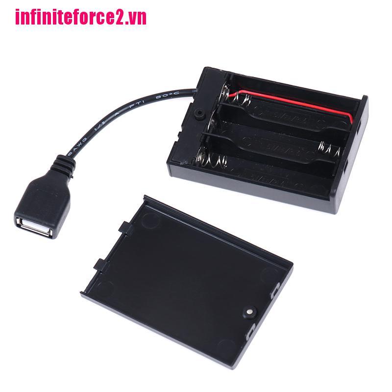 Hộp Pin 3 Ngăn Với Cổng Usb