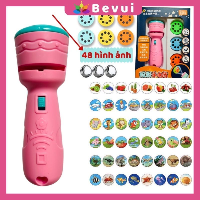 Đèn pin chiếu 48 hình ảnh rõ nét - Đồ chơi cho bé