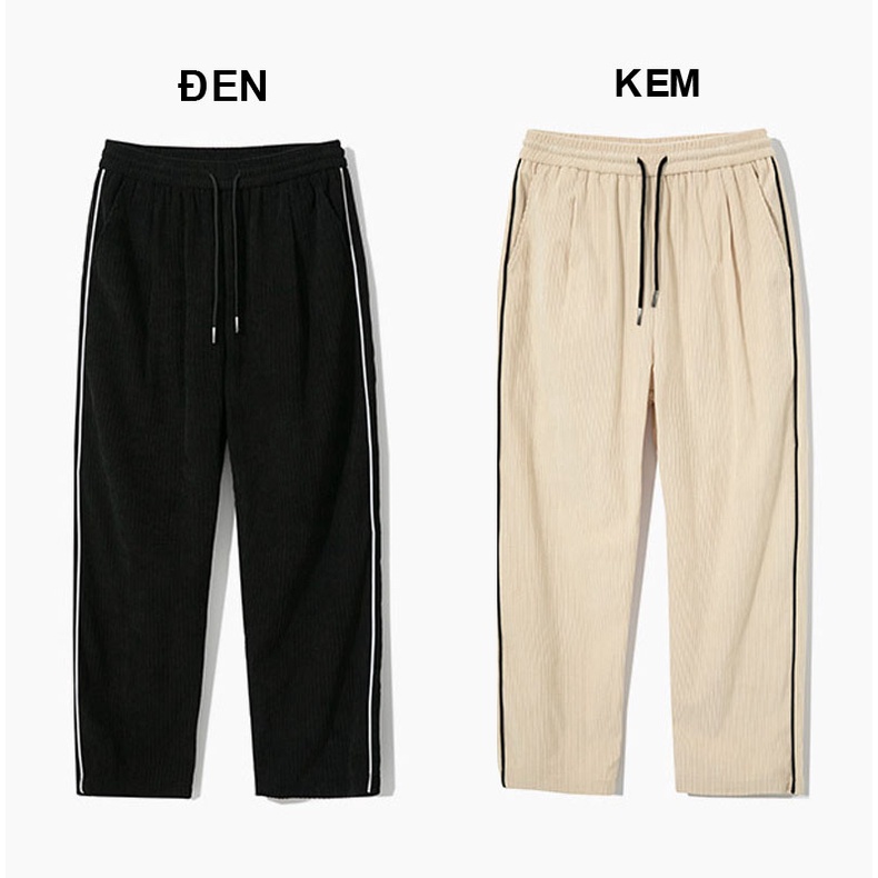 Quần ống rộng nhung tăm basic pants suông nam nữ TS1015