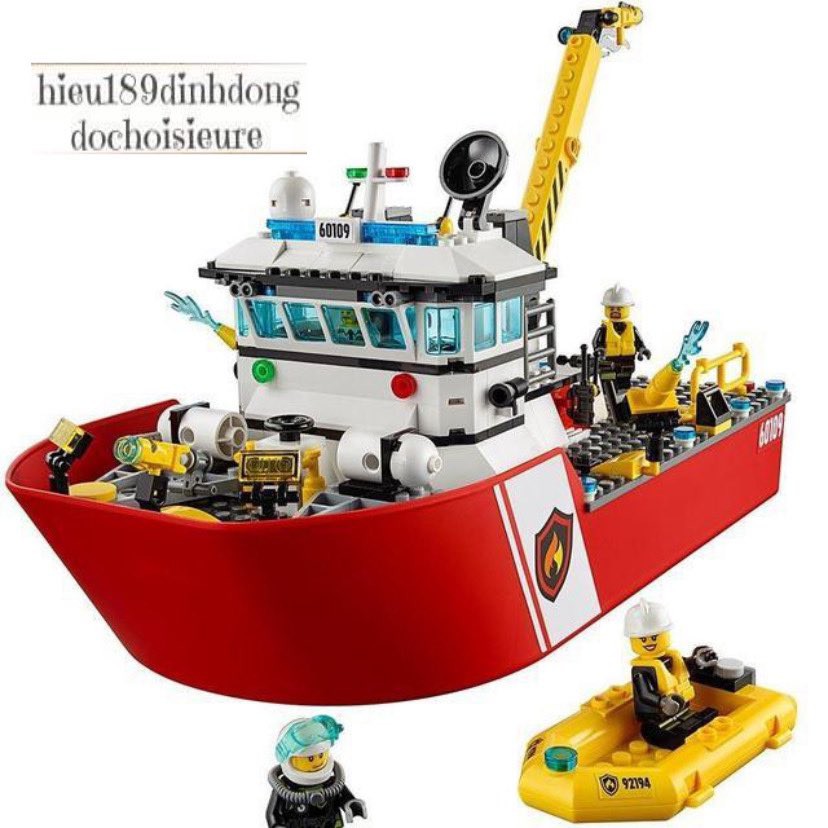 Lắp ráp xếp hình Tàu thuyền cứu hỏa 60109 02057 10830 40019