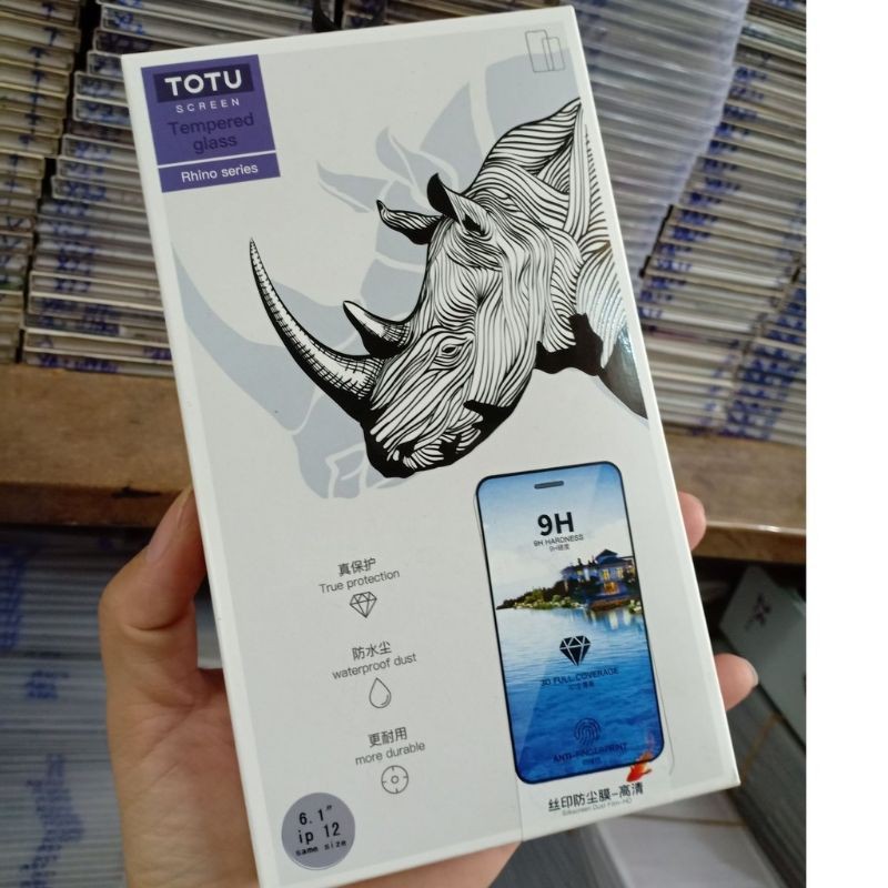 [ tặng kèm ốp lưng ] kính Full màn chống bụi màng loa iPhone 12/ 12 Pro/ 12 Pro Max Chính hãng Totu