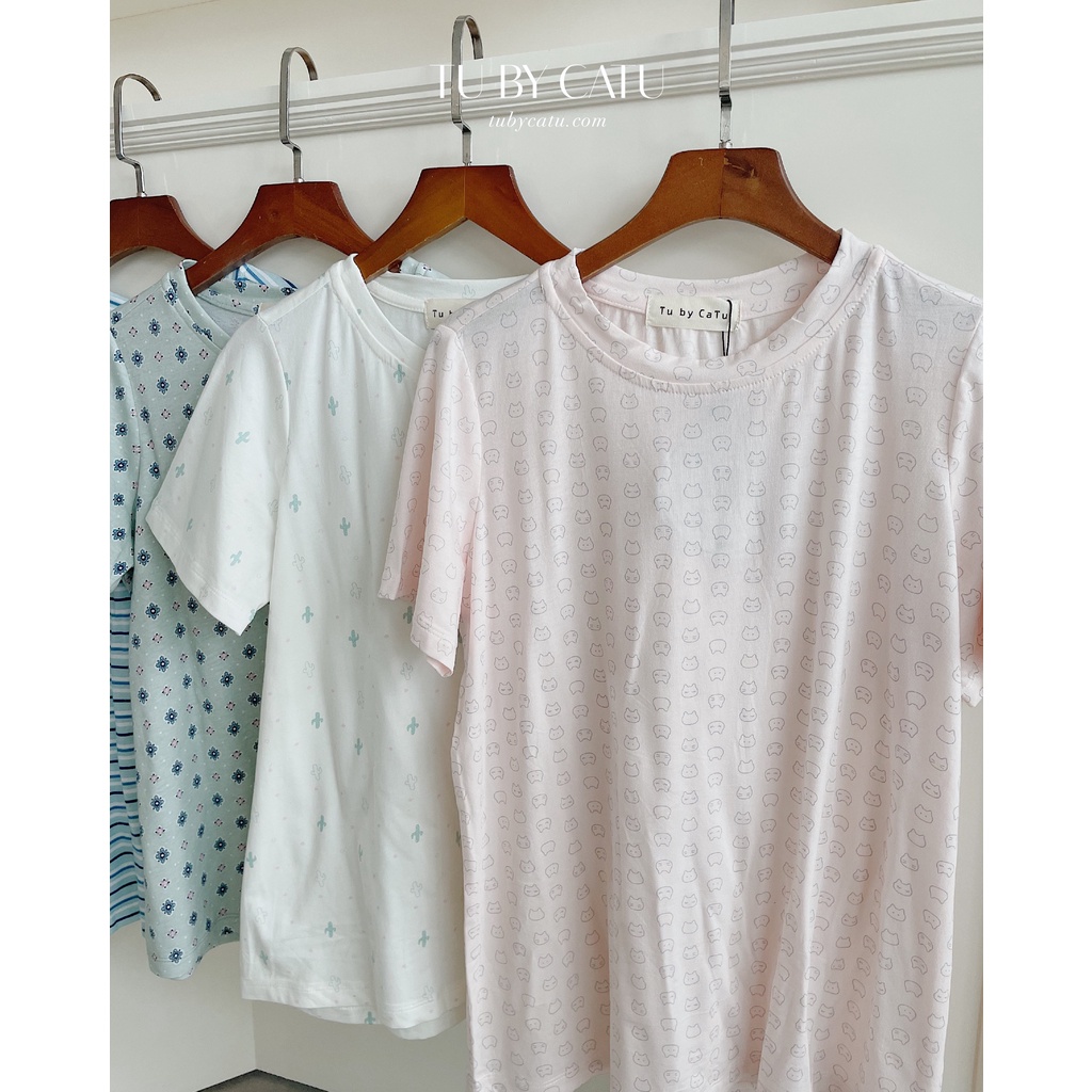TUBYCATU | Áo thun tay ngắn họa tiết