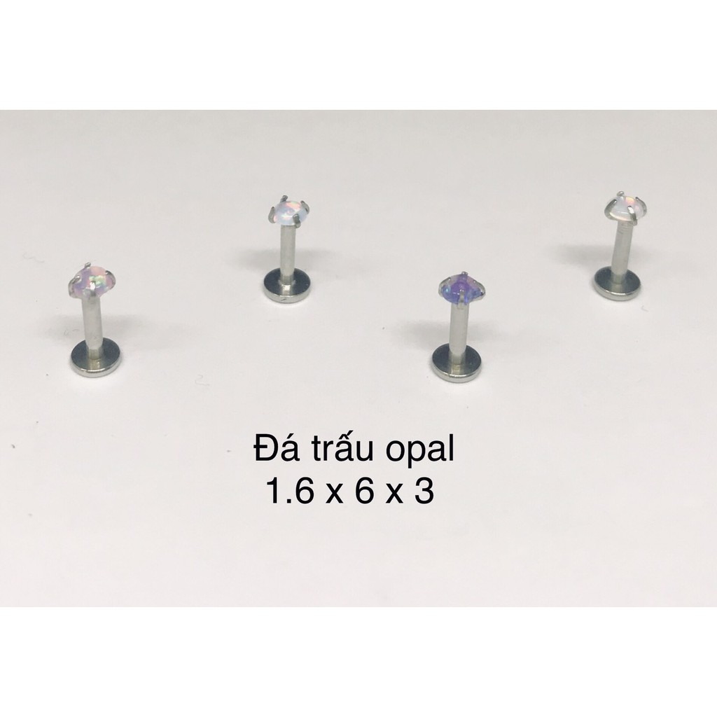 Khuyên môi đá opal ( 1.6x6x3)