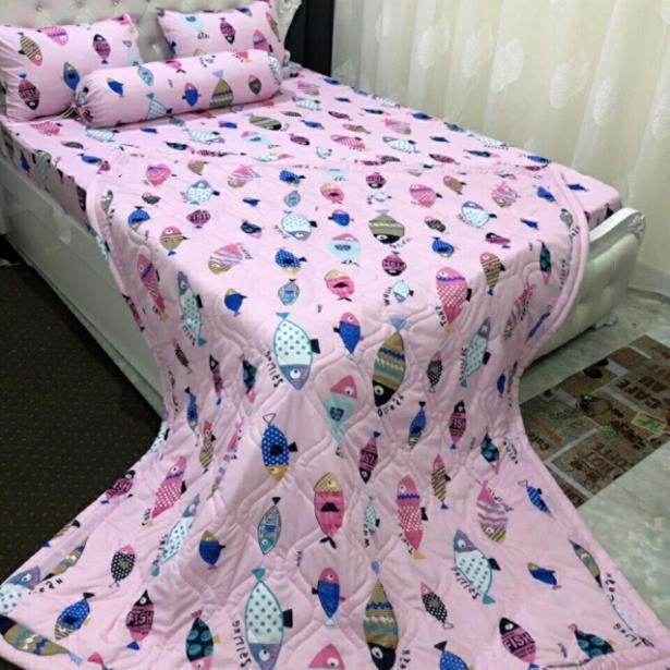 Bộ Drap Thun Hàn Quốc mát lạnh 4 món