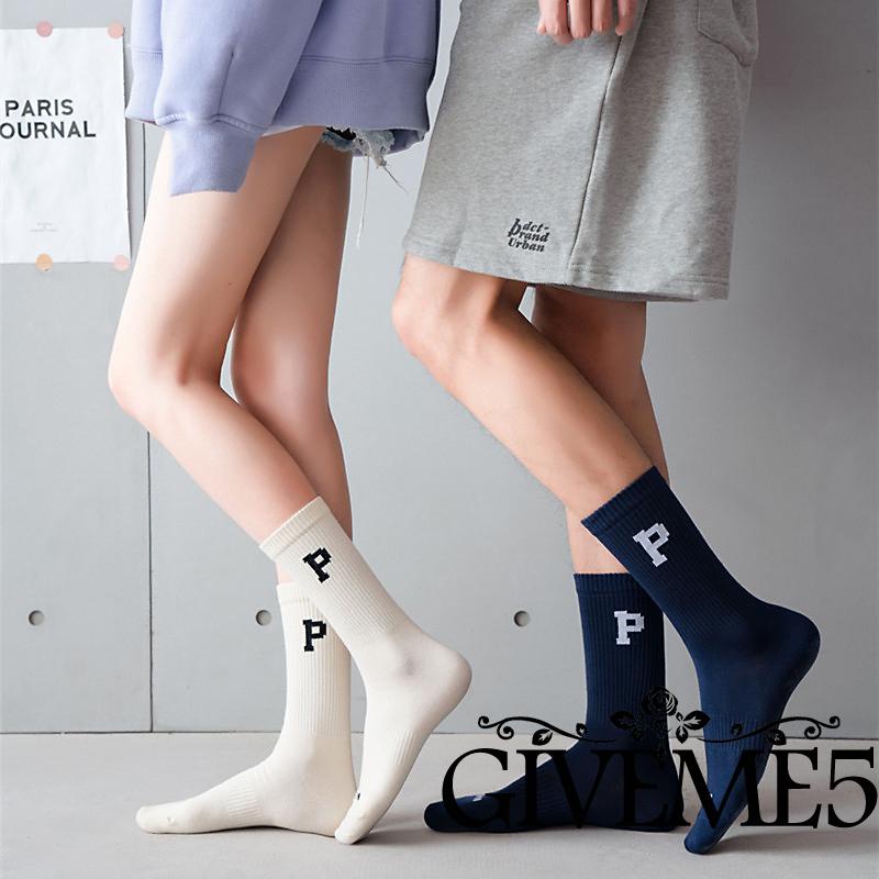 Vớ Thể Thao Cổ Cao Co Giãn In Chữ Thời Trang Cho Nữ