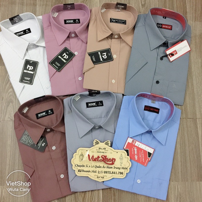 Áo sơ mi ngắn tay nam trung niên hàng công ty chất đẹp