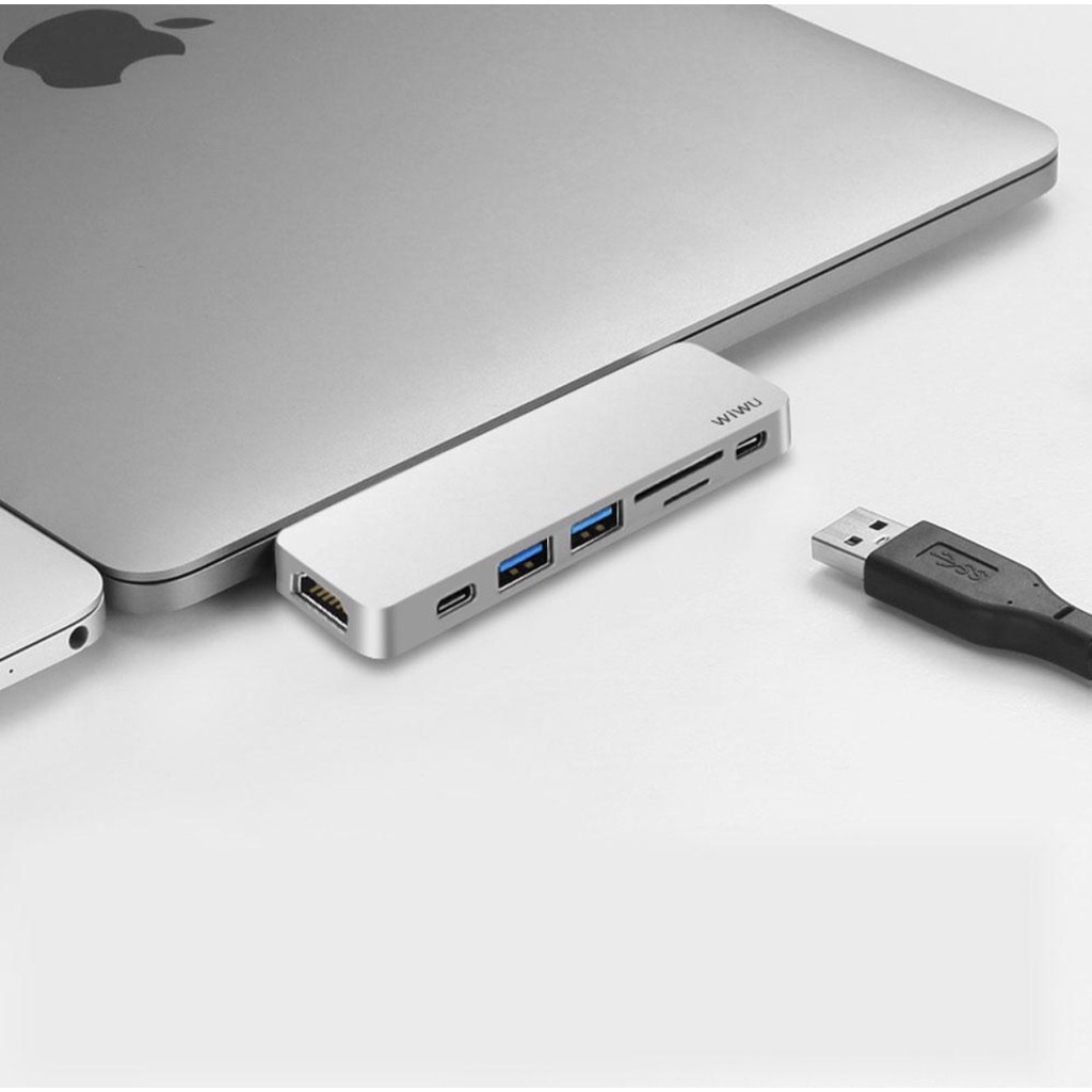 HUB adapter chuyển đổi 7-in-1 WIWU T8 hỗ trợ Macbook
