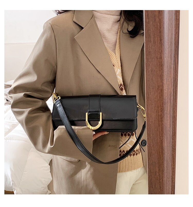 Túi xách JASMIN NOIR bằng da PU phong cách retro thời trang thanh lịch cho nữ