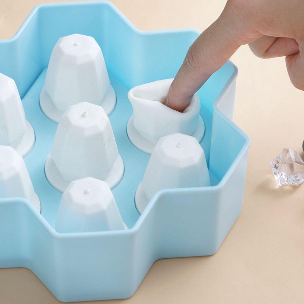 Khuôn Làm Kem Que Bằng Silicone Hình Tổ Ong Dễ Tháo Rời Tiện Dụng DIY