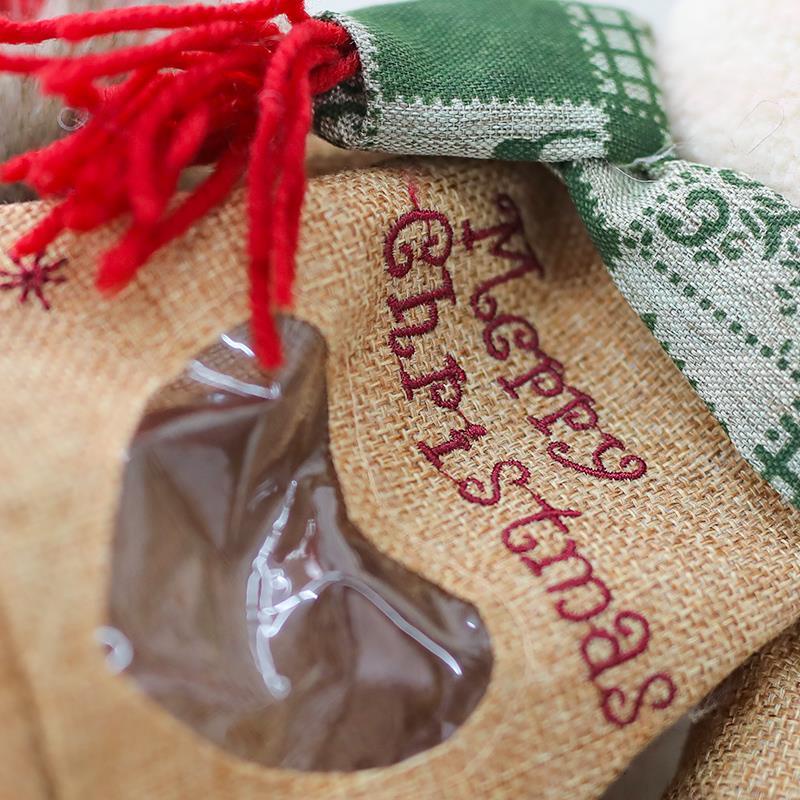 Túi vải đựng quà giáng sinh hình ông già noel/ người tuyết/ tuần lộc cho bạn gái