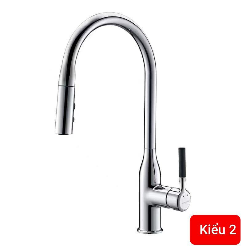 [Rẻ nhất shopee] Vòi rửa bát nóng lạnh dây rút inox cao cấp sáng bóng, sang trọng có nút điều chỉnh ( ảnh thật)