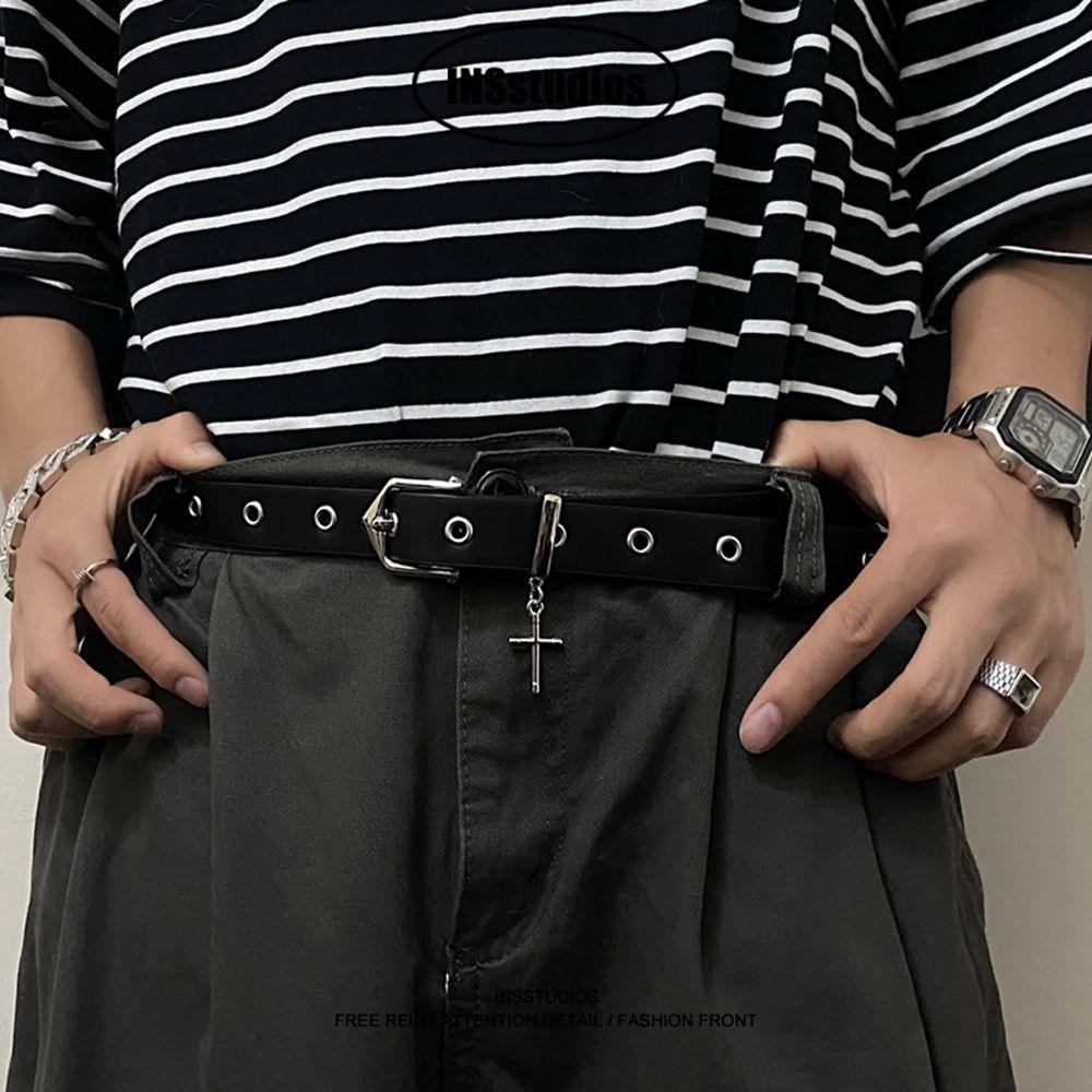 Thắt Lưng Da PU Bản Nhỏ Khóa Kim Loại Phong Cách Harajuku Hàn Quốc Dễ Phối Đồ