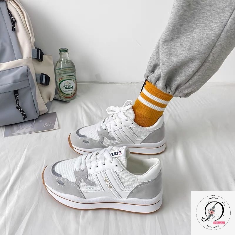 Giày thể thao sneaker nữ độn đế ulzzang phối 2 SỌC SE