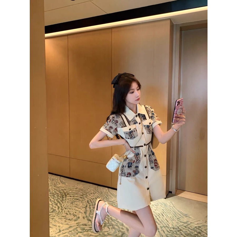 MUEL Original ~ Dress Summer Dress 2022 New Women's Fashion Temperament Joker Retro Hong Kong Taste ins