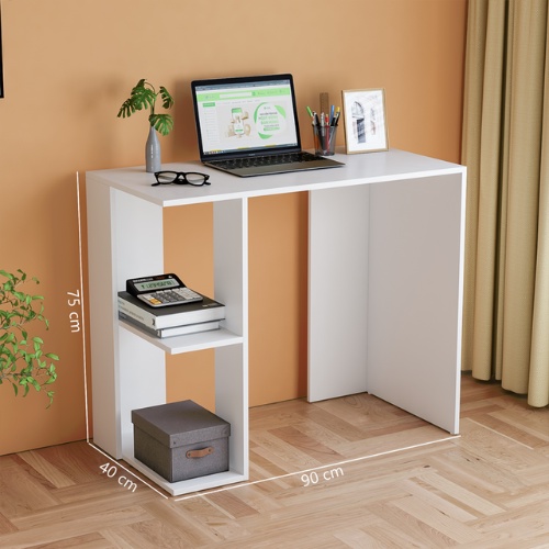 Bàn học kèm kệ sách đa năng hiện đại IGA Full Trắng sang trọng phòng khách/làm việc- GP221.01
