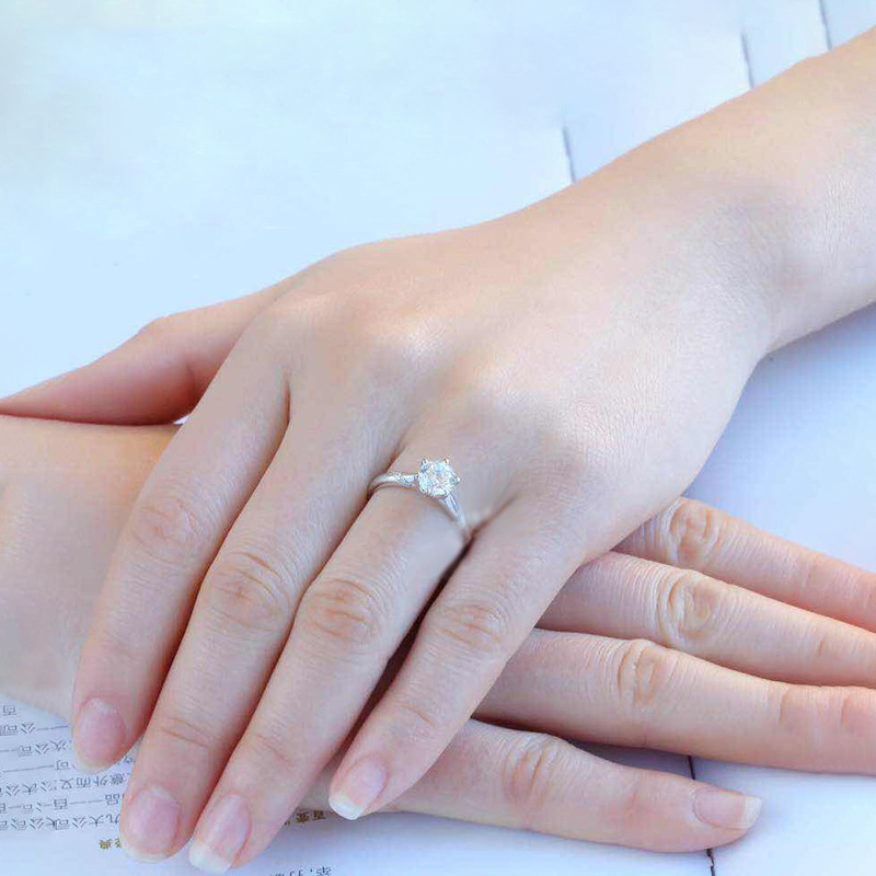 (Hàng Có Sẵn) Nhẫn Bạch Kim Cương 950 Cho Nữ