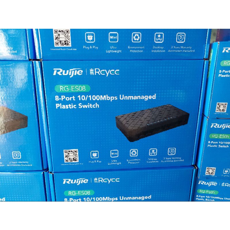 Switch Chia mạng RUIJIE 5 / 8 cổng chính hãng , đủ bộ sạc. Bảo hành 12 tháng