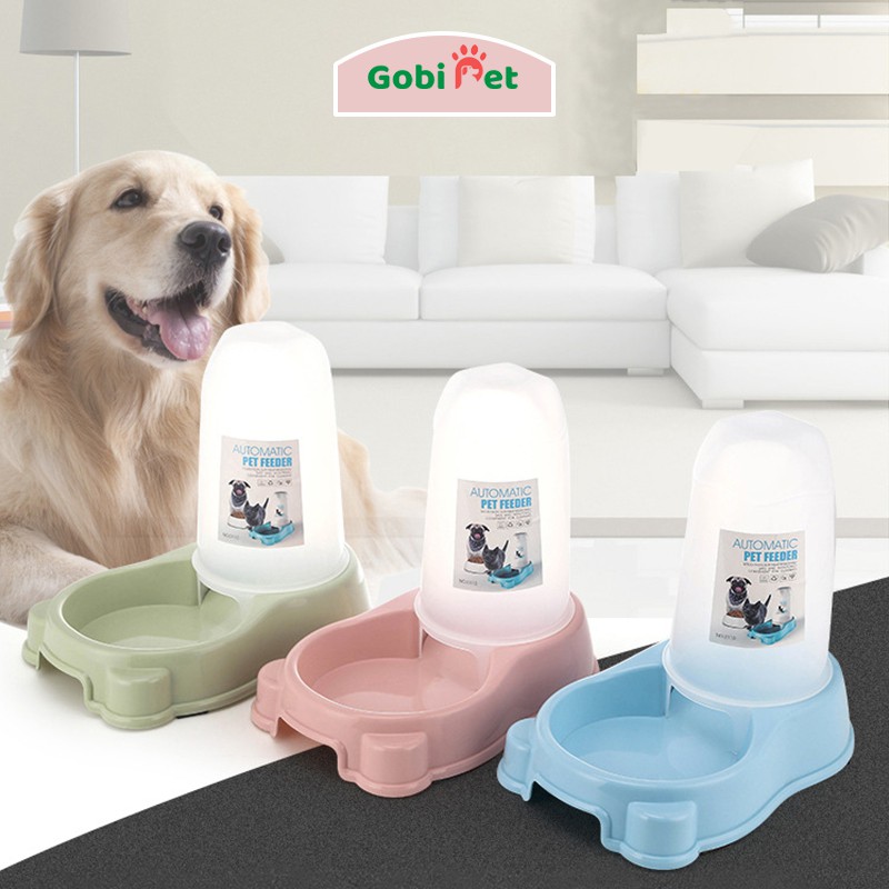 Khay đựng thức ăn có ống dự trữ cho chó mèo thú cưng (Giao màu ngẫu nhiên) - Gobi Pet