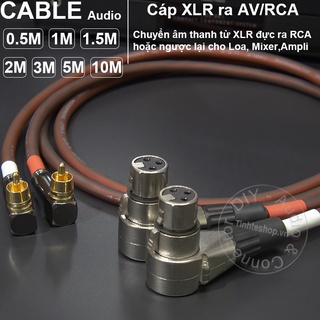Dây jack xlr cái sang hoa sen av vuông góc diy 0.5m đến 5m - cáp canon ra av