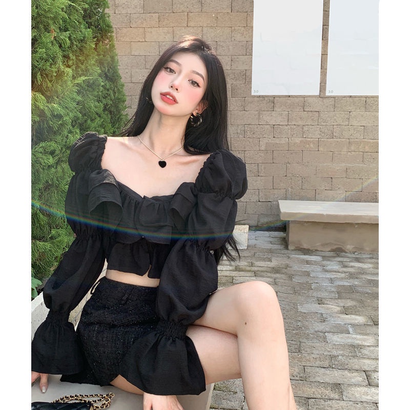 COZOK Áo sơ mi tay dài loe thời trang dành cho nữ