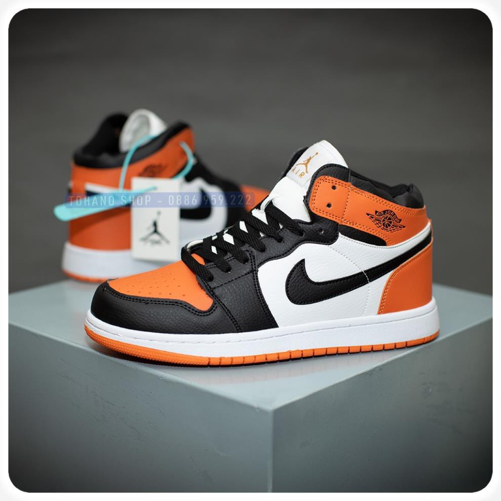 Giày Thể Thao Jd 1 Cổ Cao Nam Nữ Màu Cam Đen | BigBuy360 - bigbuy360.vn