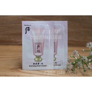 Sữa rửa mặt kiềm dầu whoo hồng Hydrating foam cleanser 3ml