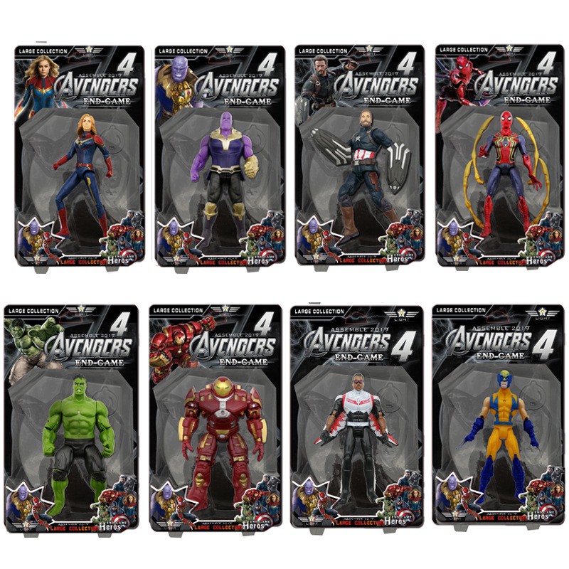 Tượng mô hình đồ chơi hình các nhân vật Marvel The Avengers Marvel Captain Spider-Man Iron Man chạy