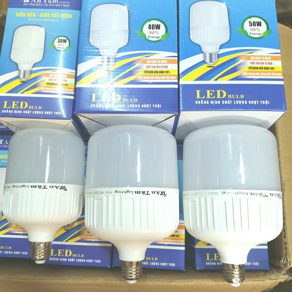 Bóng Đèn LED Việt Nam An Tâm 30 - 40 - 50W - Bảo Hành 1 Đổi 1 Trong 12 Tháng