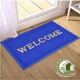 Thảm Lau Chùi Chân Welcome 40x60cm - xanh dương