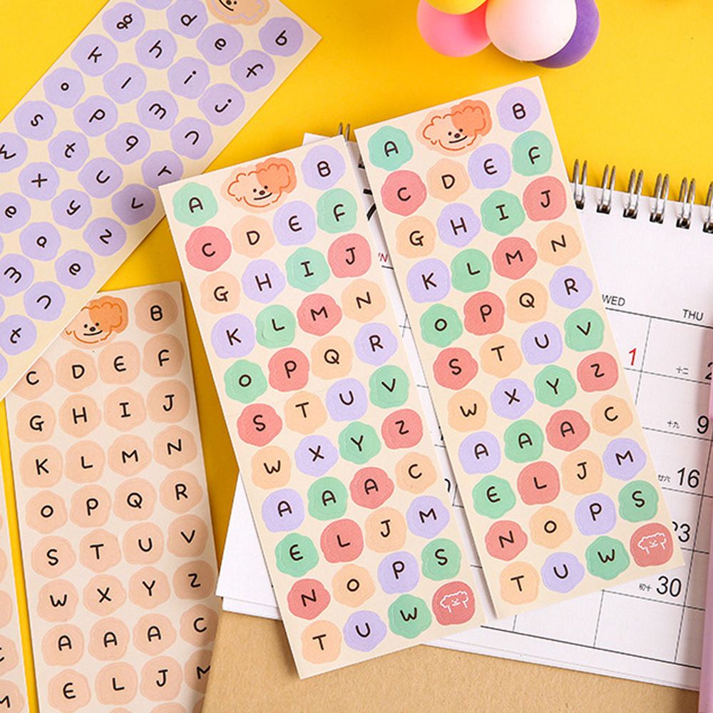 Miếng dán trang trí hình chữ cái tiếng anh hoạt hình phong cách hàn quốc diy