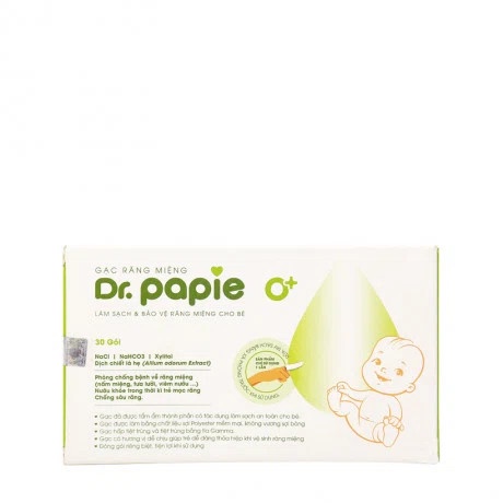 Gạc rơ lưỡi Dr. Papie hộp 30 miếng | Minizon Kids