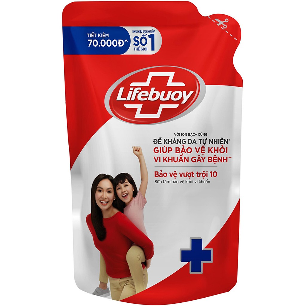 Sữa tắm Lifebuoy bảo vệ vượt trội dạng túi 850g- Chính Hãng