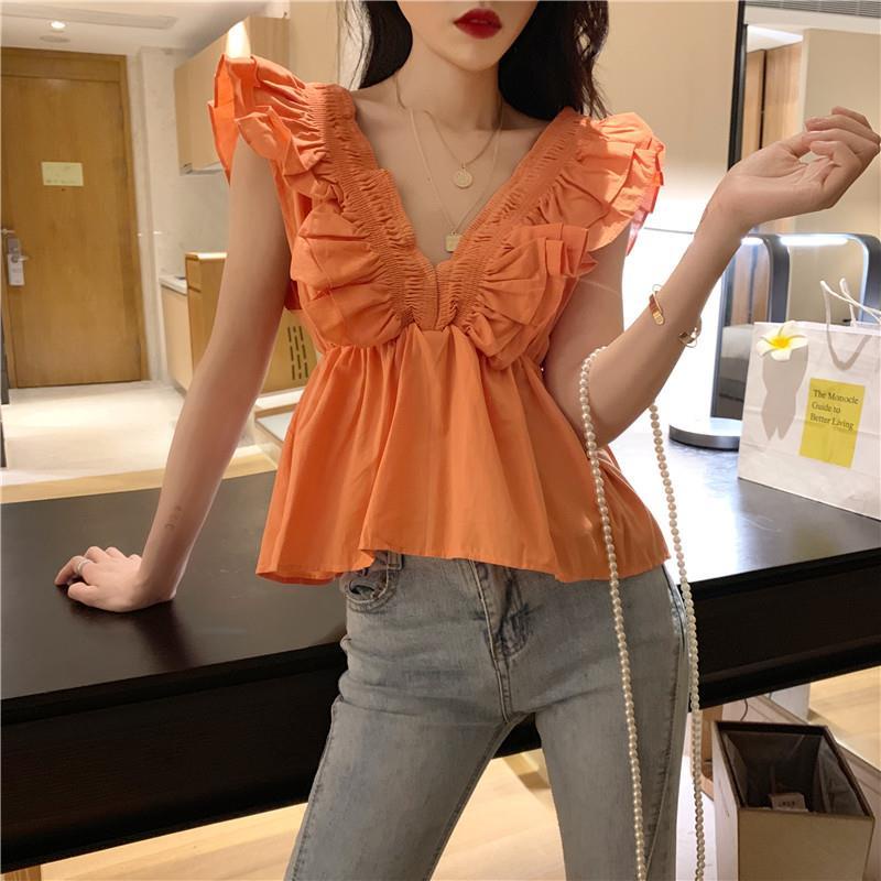 Áo Kiểu Cổ V Dáng Rộng Thời Trang Nữ Tính Gợi Cảm