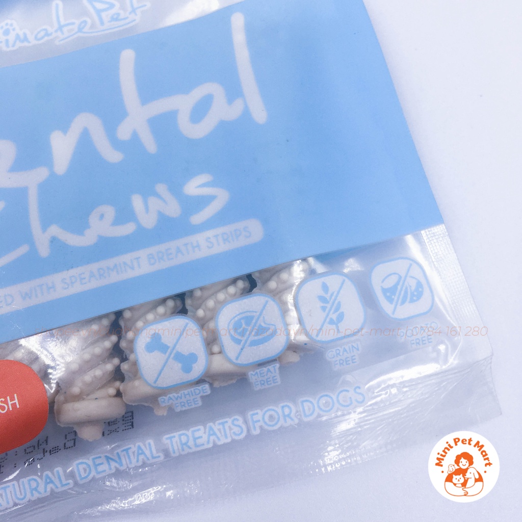 Xương gặm sạch răng thơm miệng cho chó dạng bàn chải ALTIMATE PET DENTAL CHEW (7 thanh) - vị bạc hà, sữa, cranberry