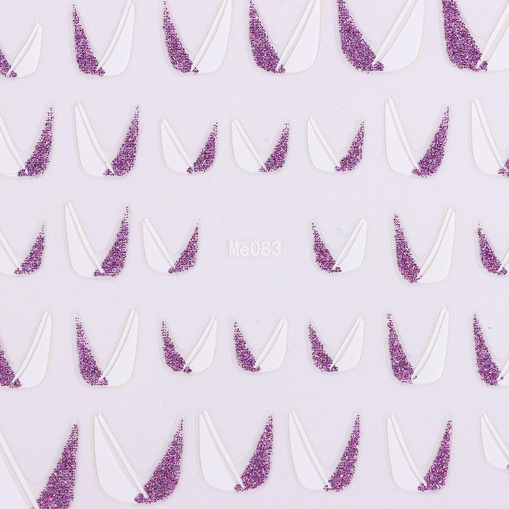 Miếng Dán Móng Tay Hình Chữ U Lấp Lánh 3D DIY