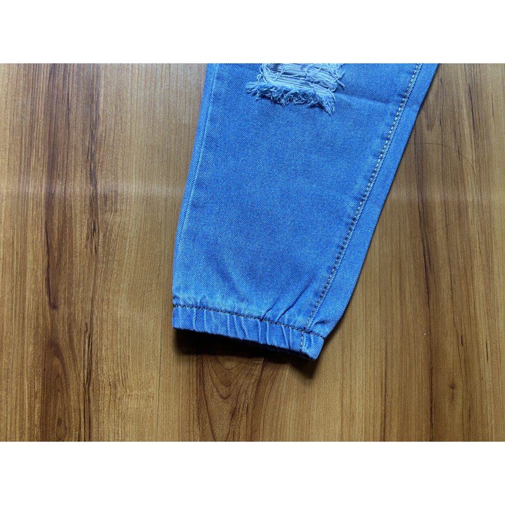 Quần Baggy Jean Nữ Rách Bo Lai Size Đại - Hana Trâm