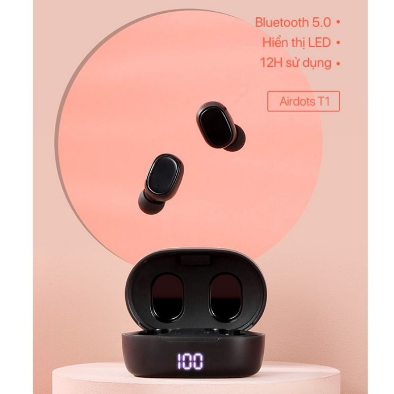 Tai Nghe Không Dây ACOME Airdots T1 Bluetooth 5.0 Màn Hình LED Play Time Lên Đến 12h - Âm Thanh Sắc Nét - BH 3 THÁNG