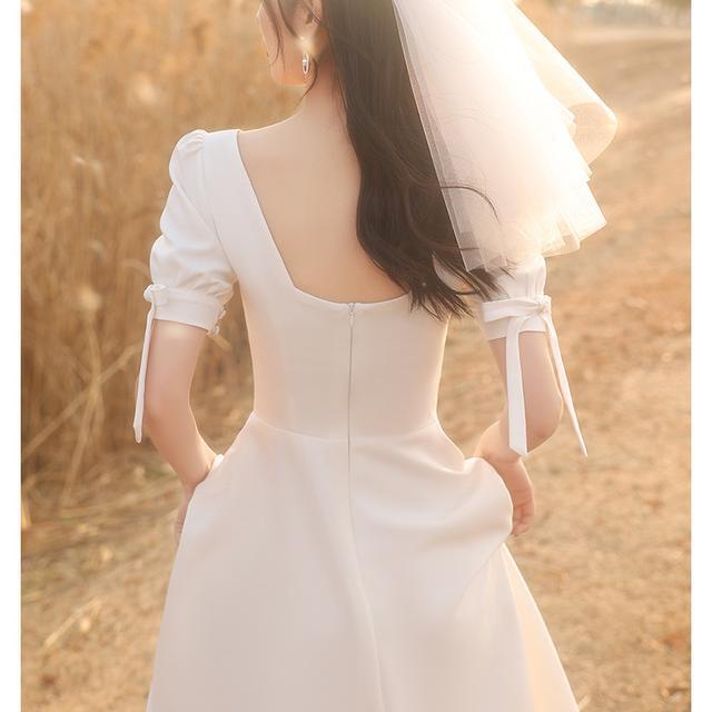 🔥🔥Đầm dự tiệc Mini màu trắng có cổ phong cách Pháp | BigBuy360 - bigbuy360.vn